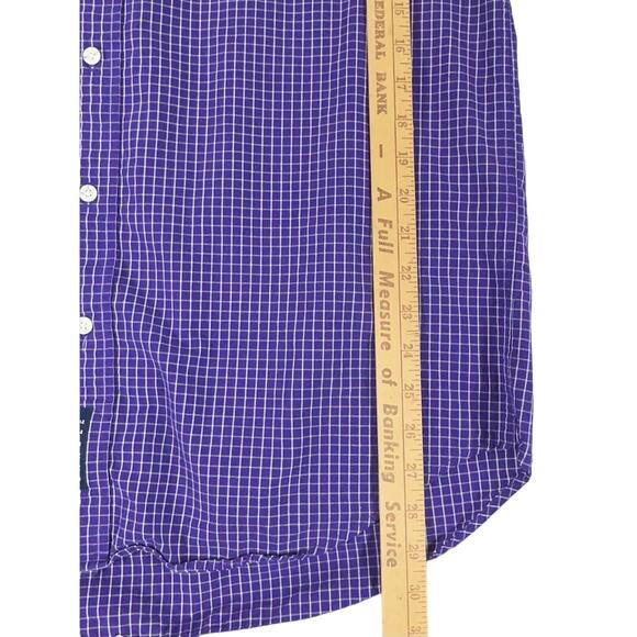 Crable Sportswear LSU Tigers Mens Shirt Size Medium Purple Windowpane Plaid - Picture 8 of 9